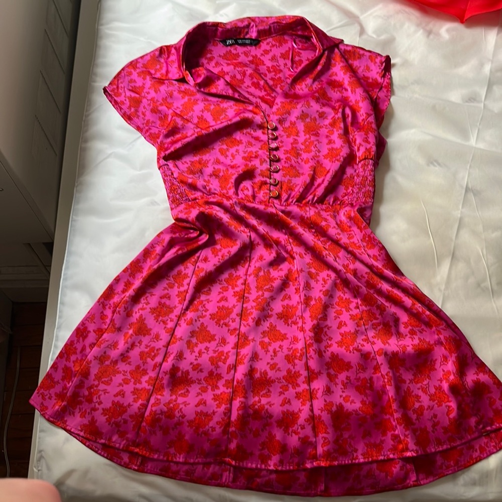 Zara floral flare dress